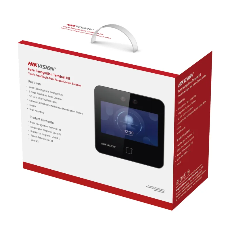Kit de Control de Acceso TODO INCLUIDO con Lector de Rostros, QRs y Tarjetas Hikvision DS-KAS343
