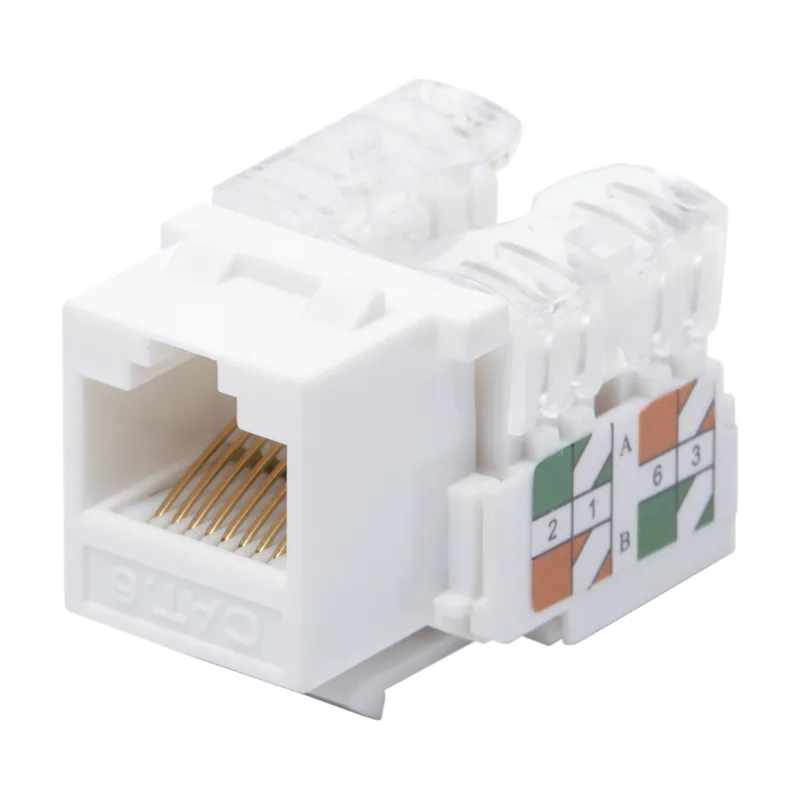 Módulo Jack Keystone Cat6 con Terminación 110 (Punchdown) para Faceplate - Color Blanco LinkedPro LP-KJ-601-WH