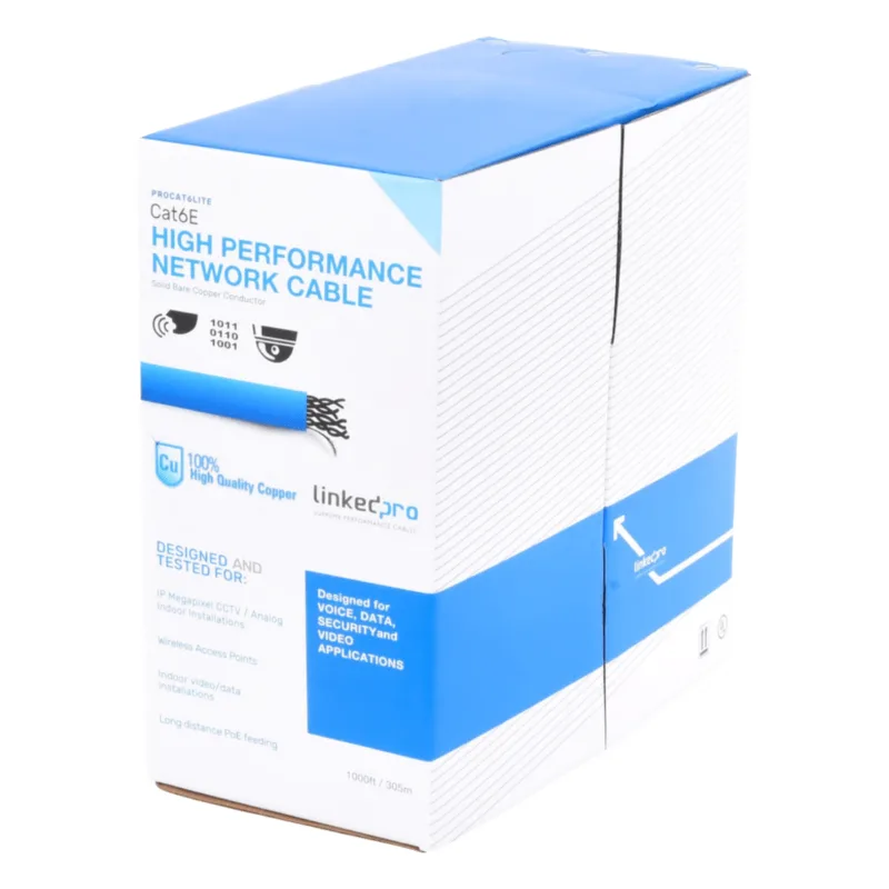 Bobina de Cable de 305 Metros (1000 Pies) Cat6, CM, 24 AWG, Alto Rendimiento, ETL, UL, ... LinkedPro PRO-CAT-6-LITE-V2