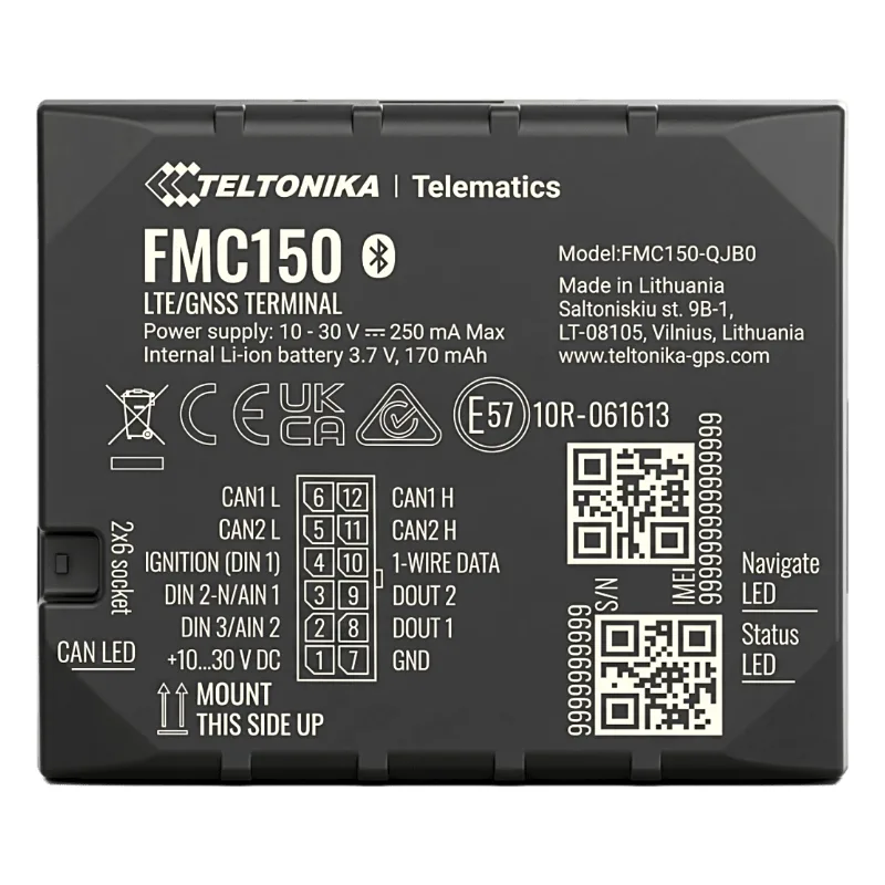 Avanzado Rastreador Vehicular (GPS) 4G LTE Cat 1 Con Lectura Can Teltonika FMC150