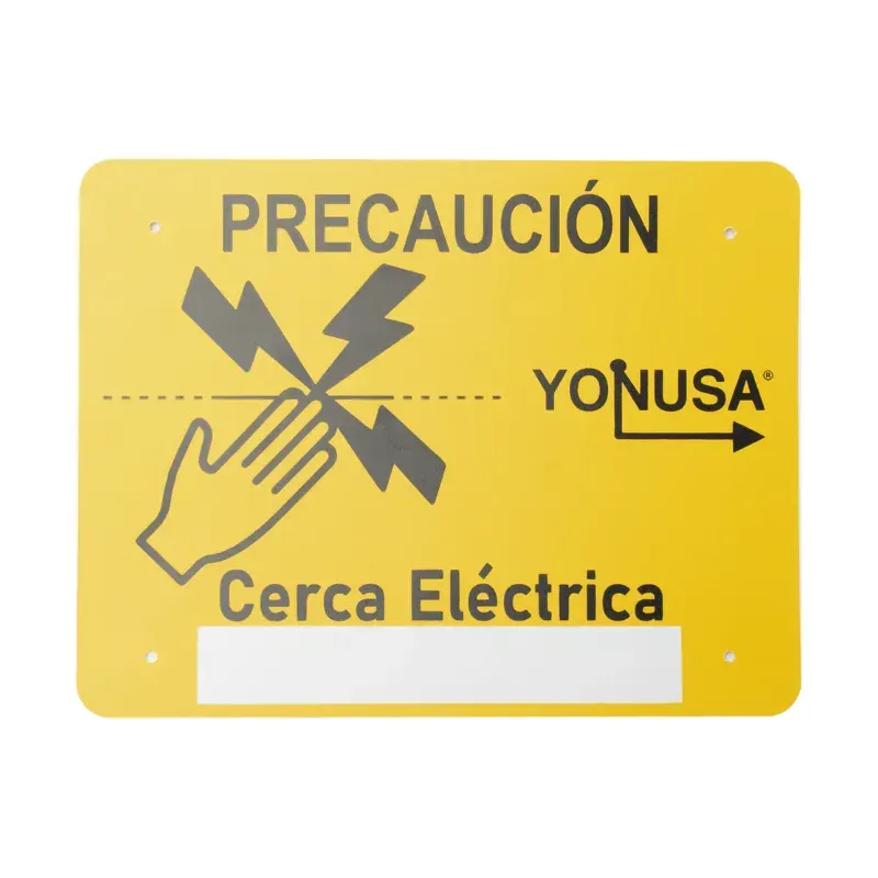 Letrero de precaución para cerca eléctrica Yonusa SYSLETV2