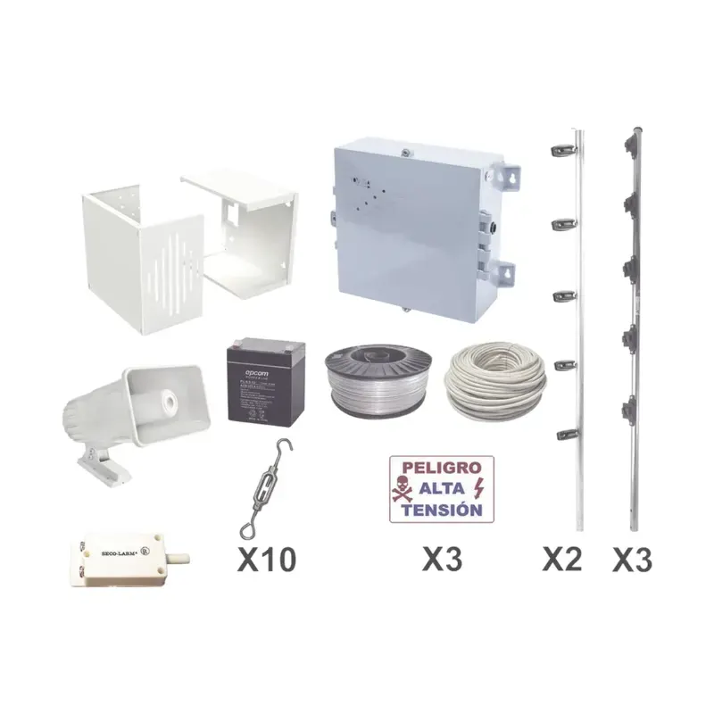 KIT ESENCIAL PARA 25Mts PERIMETRALES DE CERCO ELÉCTRICO PARA PROTECCIÓN DE ROBOS EN CAS... Yonusa YPROKIT25F